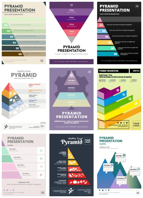 pyramid infographic customization options