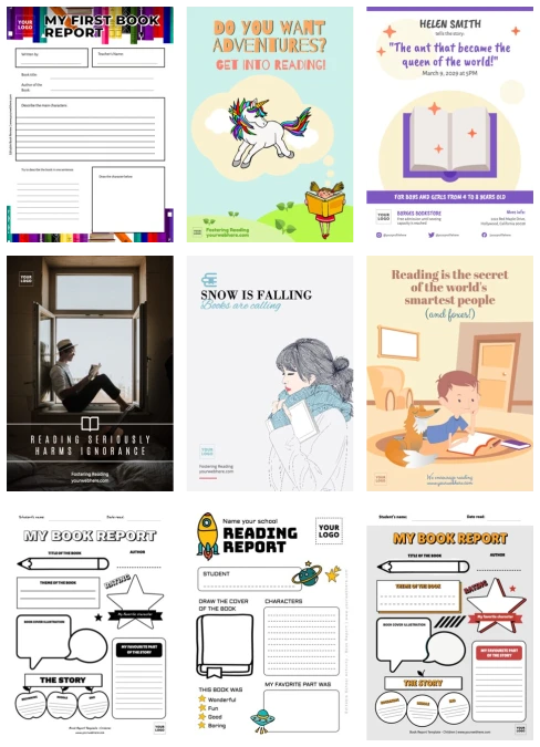 Reading poster templates to edit online