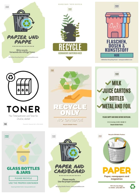 Bearbeite ein Recycling Poster