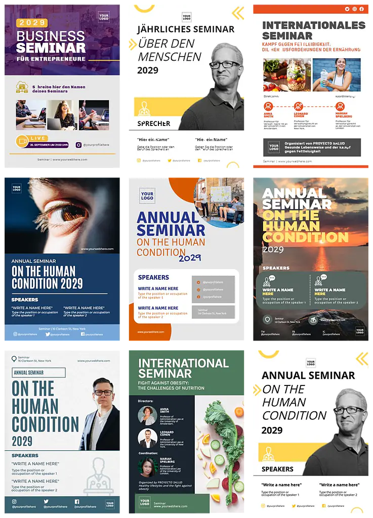 Bearbeite ein Seminar Plakat