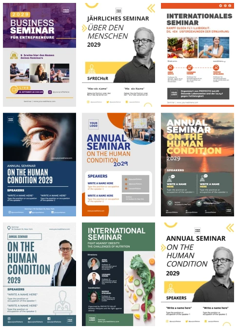 Bearbeite ein Seminar Plakat