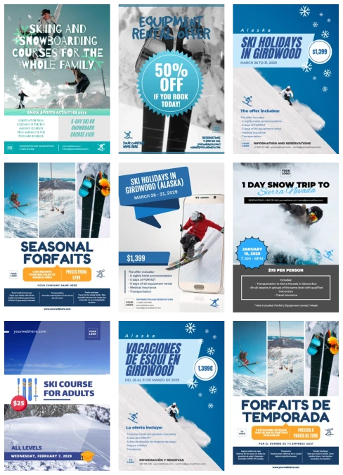 Modifica una locandina per attività sciistiche e sulla neve