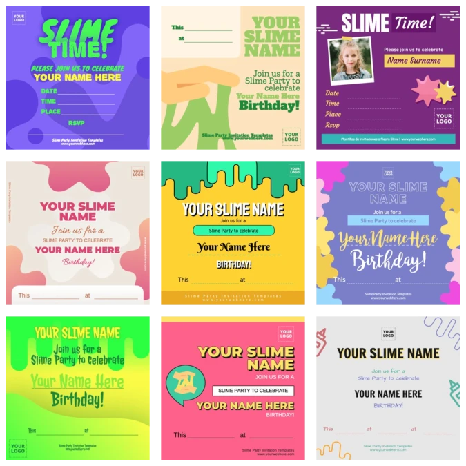 Create Slime Party Invitations Online