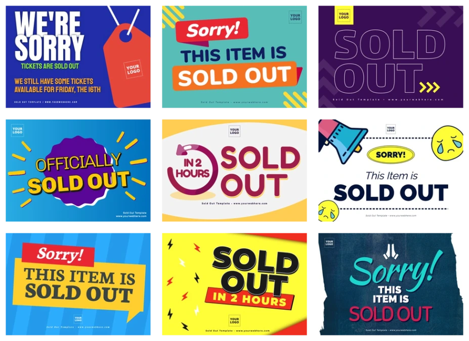 Printable Sold Out Sign