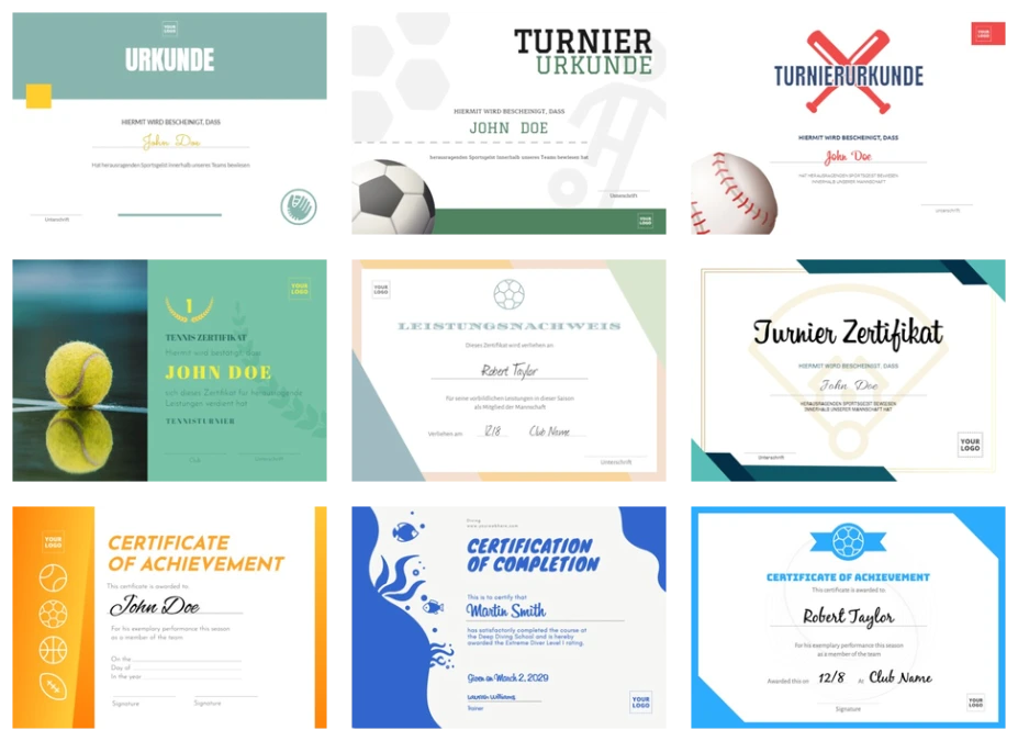 Bearbeite eine Sporturkunde