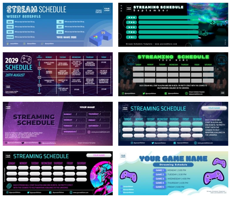 Free Stream Schedule Template Maker