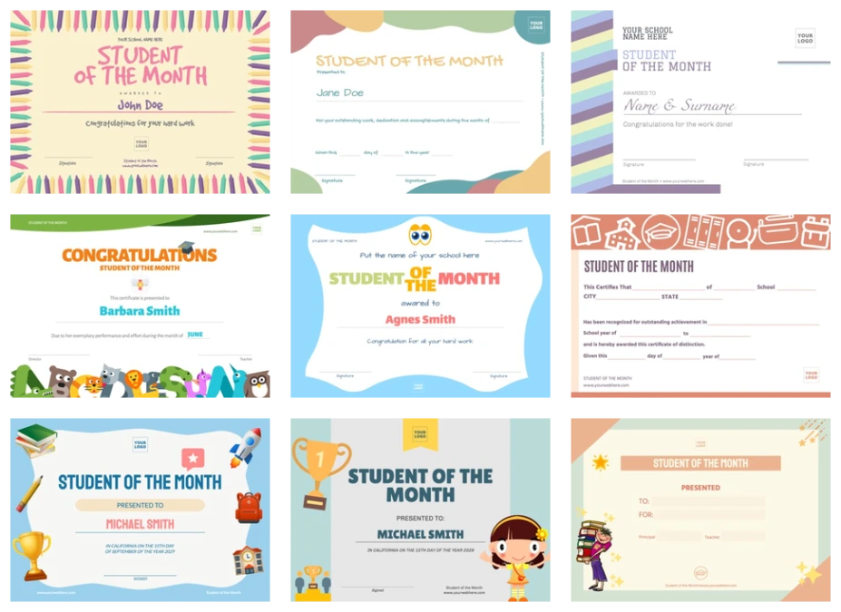 Edit a student of the month design