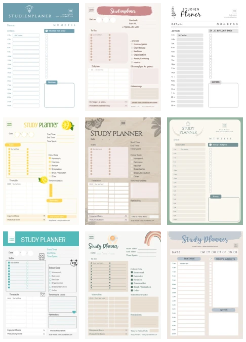 Bearbeite einen Studienkalender