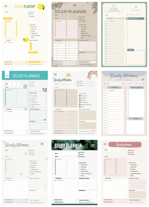 Edit an exam planner template