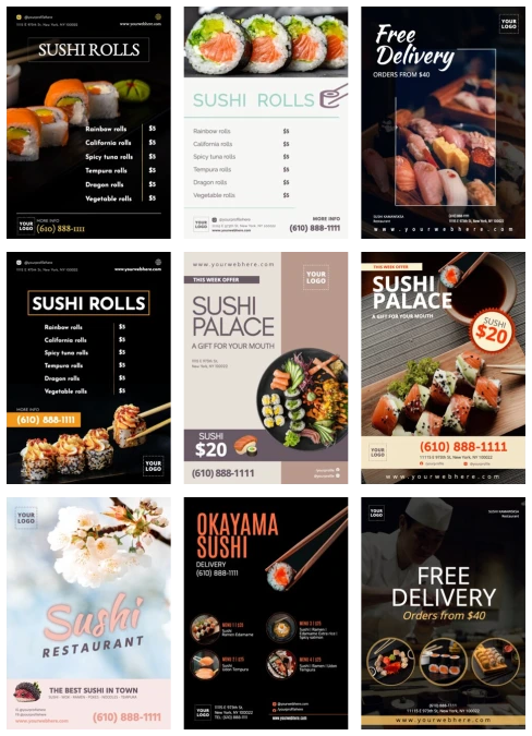 Edite um cardápio de sushi