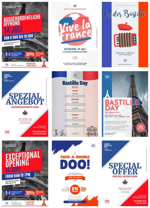 Bearbeite eine Bastille Tag Vorlage