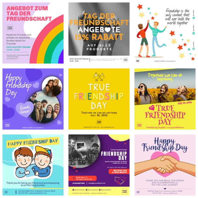 Bearbeite eine Tag der Freundschaft Vorlage