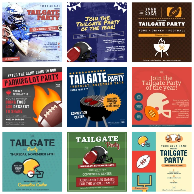Editable Tailgate Party Flyer Templates