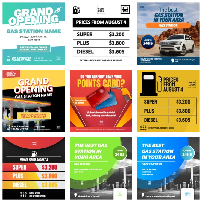 Bearbeite eine Vorlage für Tankstellen