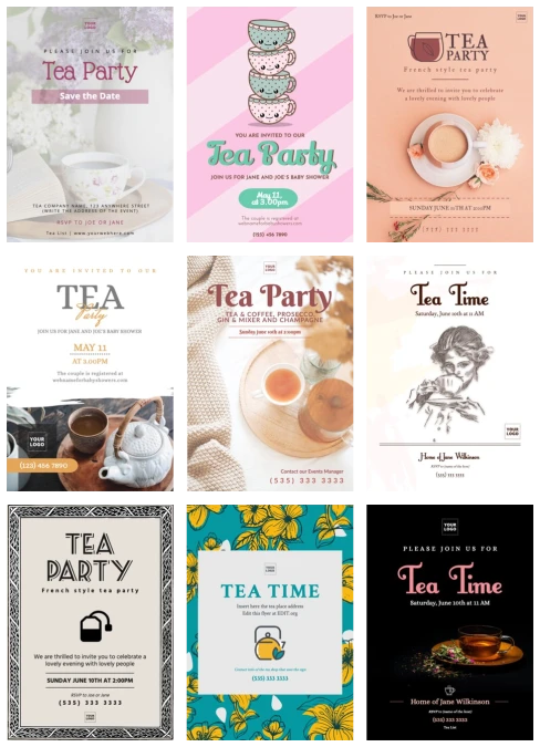 Edit a tea party invitation