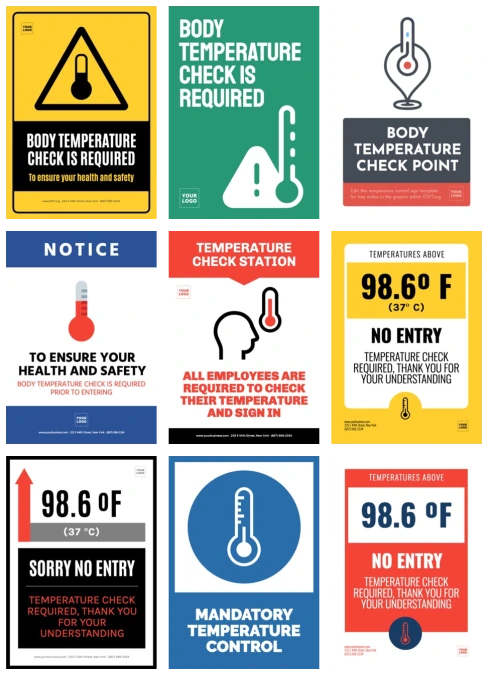 Editar um cartaz de controle de temperatura