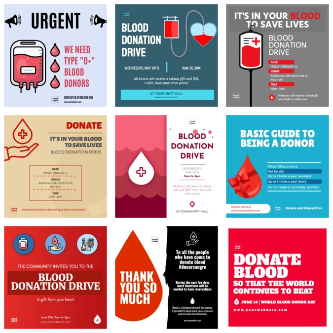 Edite um cartaz de \'Doe Sangue\'