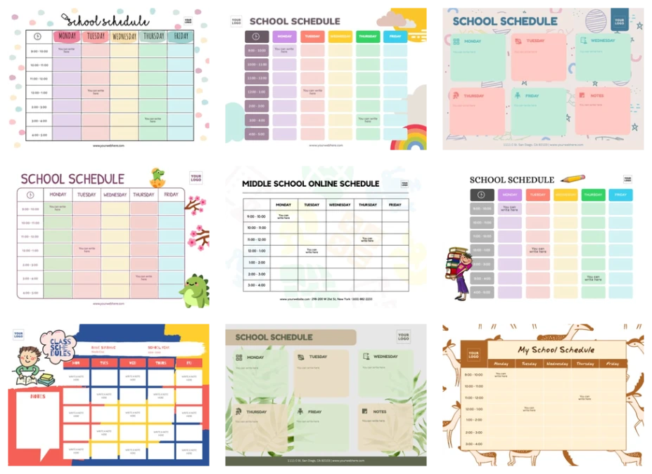 10 High School Schedule Template Template Free Download FREE 37+ High