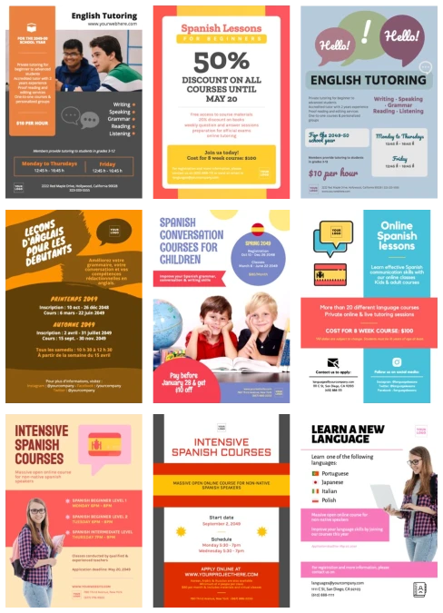 Edit a template for your language classes