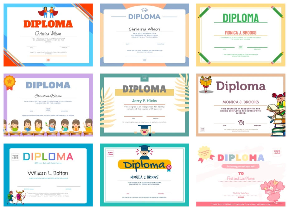 Modifica un diploma per bambini