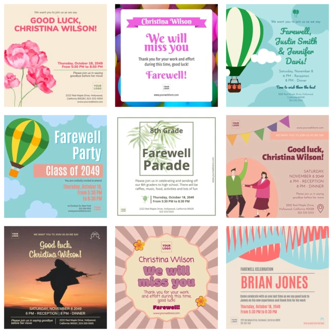 Edit a farewell design