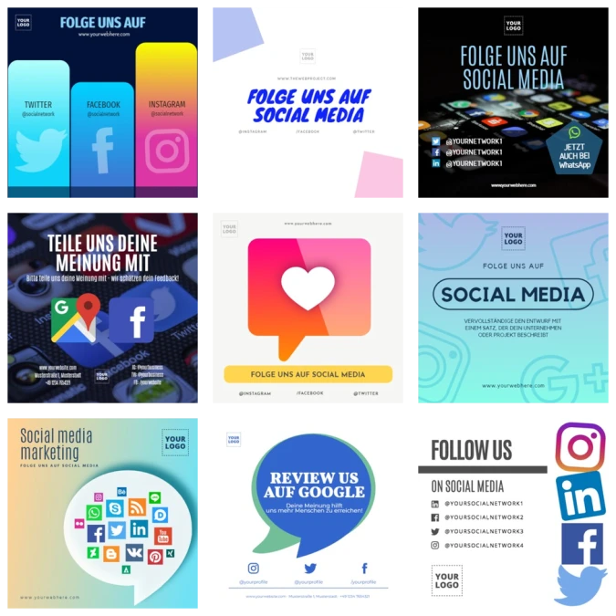 Bearbeite dein Folge uns Template