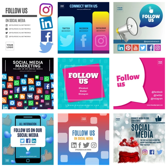 Follow Us On 20+ "Follow Us On Social Media" Templates Ideas | Social
