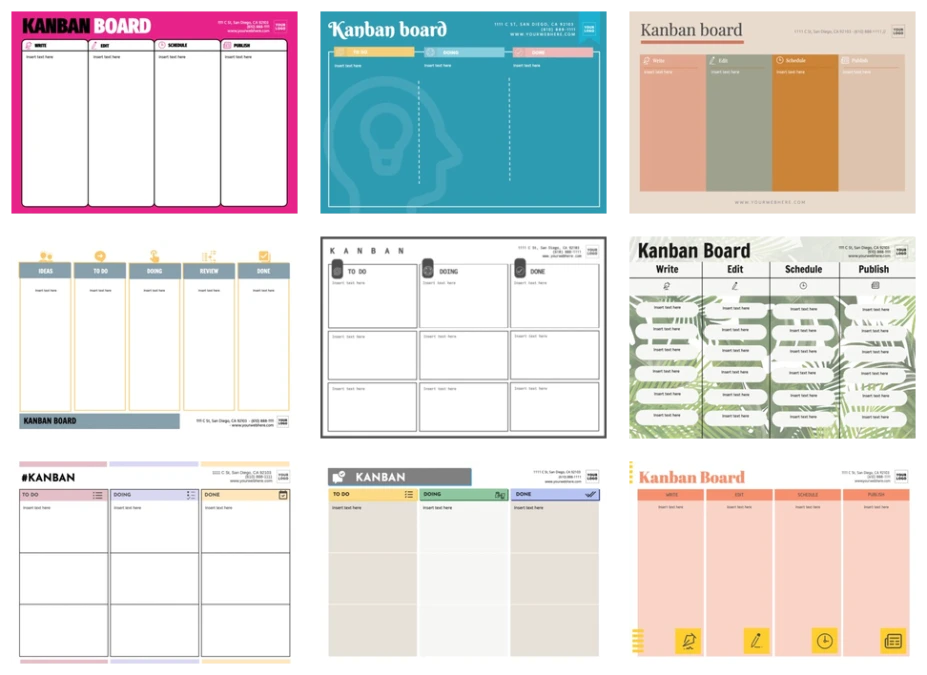 Create Printable Kanban Board Templates