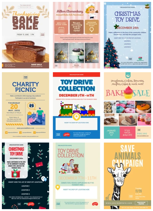 Crea design per campagne di beneficenza