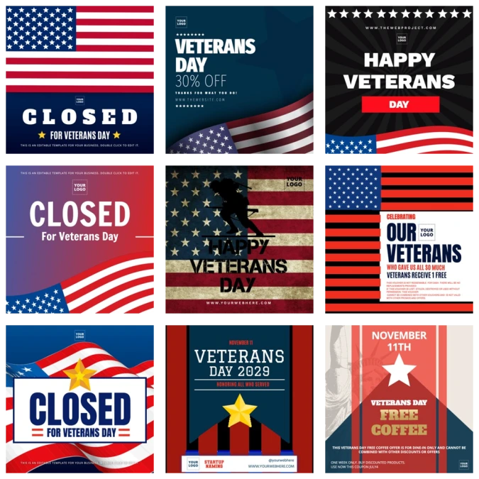 Edit a Veterans Day template