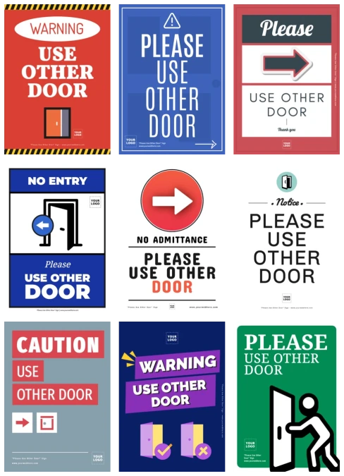 Edit a Please Use Left Door sign