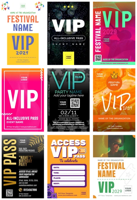Free Printable VIP Pass Templates