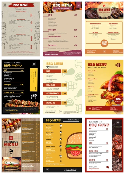 Bearbeite ein BBQ Menü