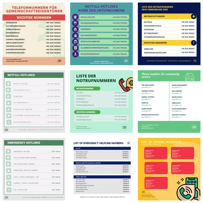 Bearbeite eine Liste mit Telefonnummern