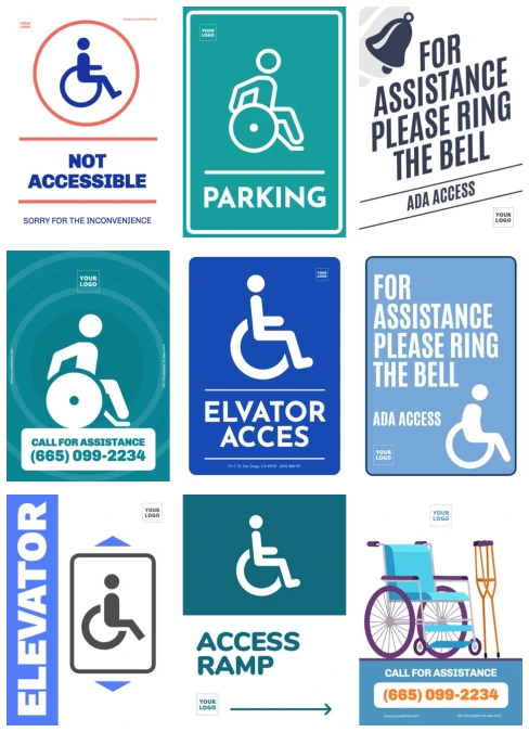Bearbeite Schilder für Menschen mit Behinderung