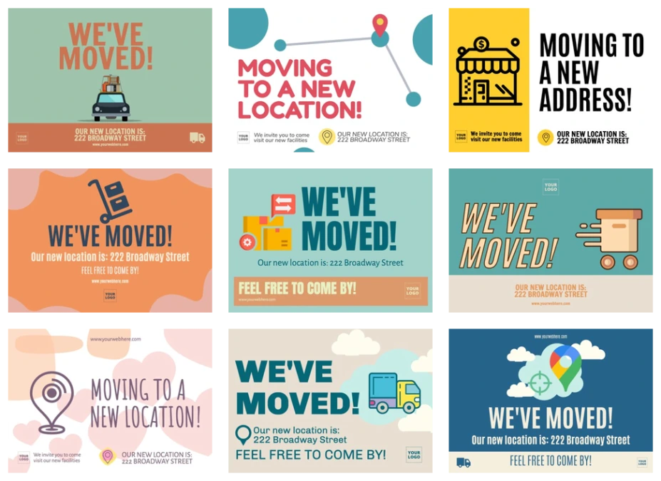 Edit a We\'ve Moved sign