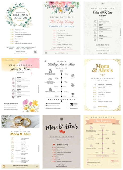 Traditional wedding program examples 60 photos - Vianawedding.com