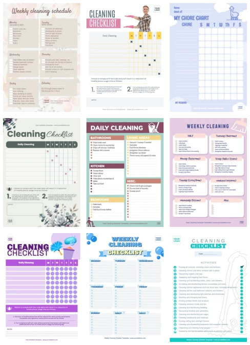 Daily and Weekly Cleaning Schedule Templates