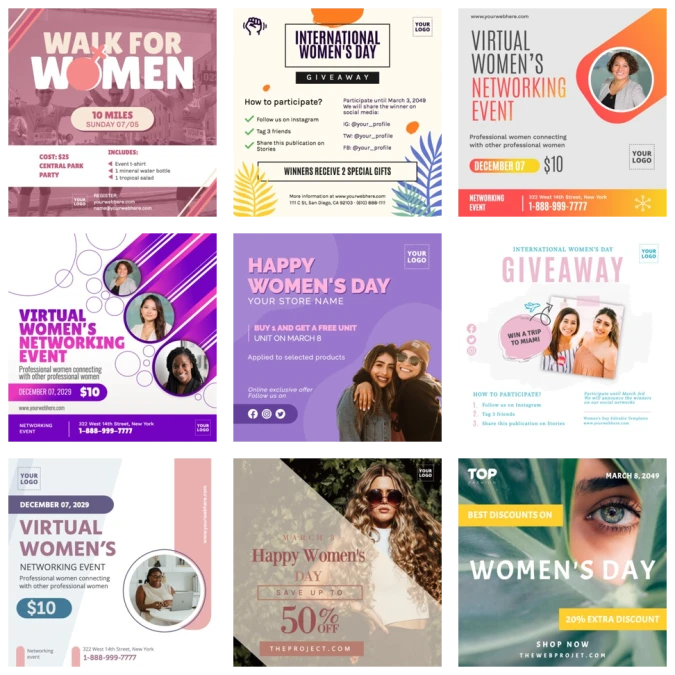 Edit a Women\'s Day template