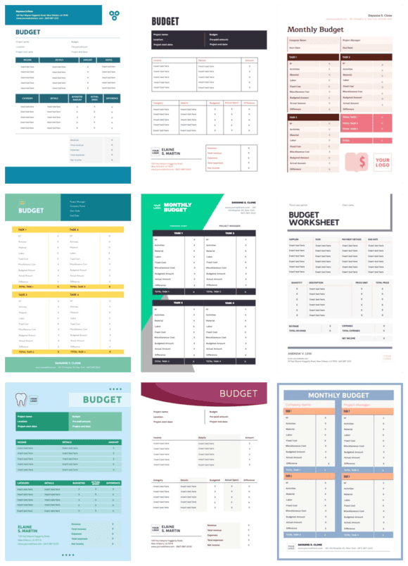 Een budgetsjabloon bewerken