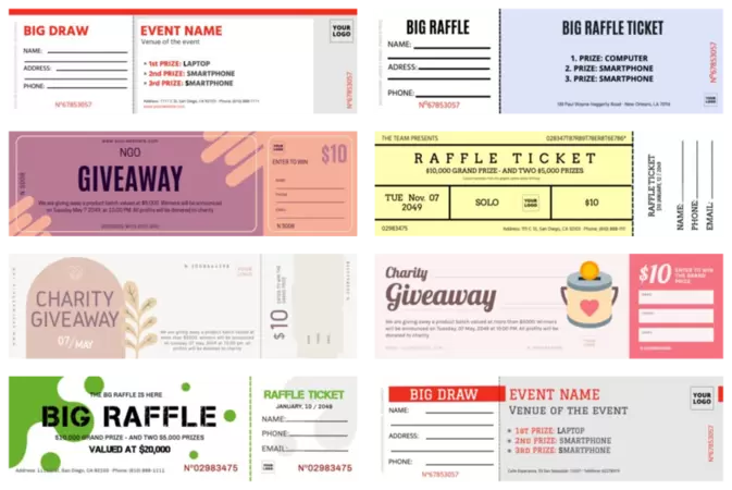Edit a raffle ticket template