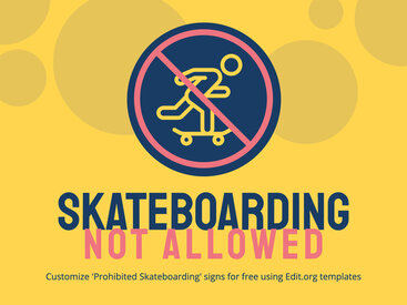 Free No Skateboarding Sign Templates