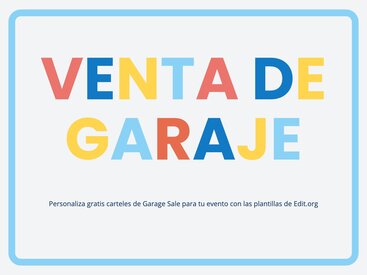Carteles de Venta de Garaje editables