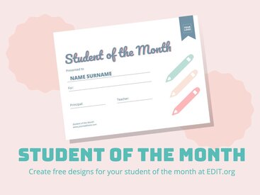 Free Student of the Month Award Templates